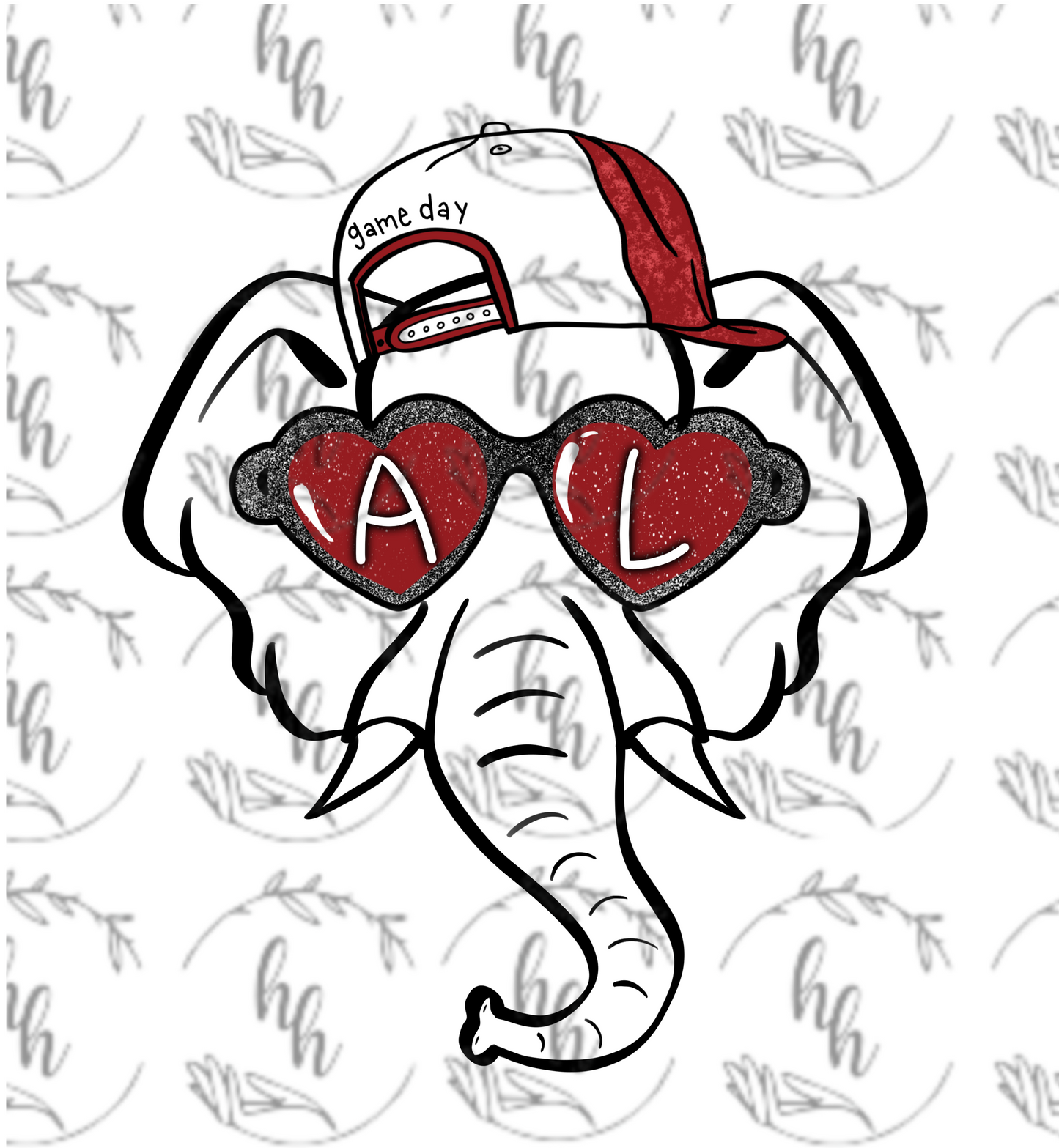 AL Heart Glasses PNG - Digital Download