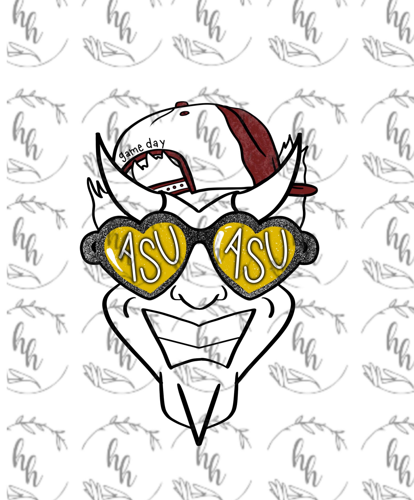 ASU Heart Glasses PNG - Digital Download