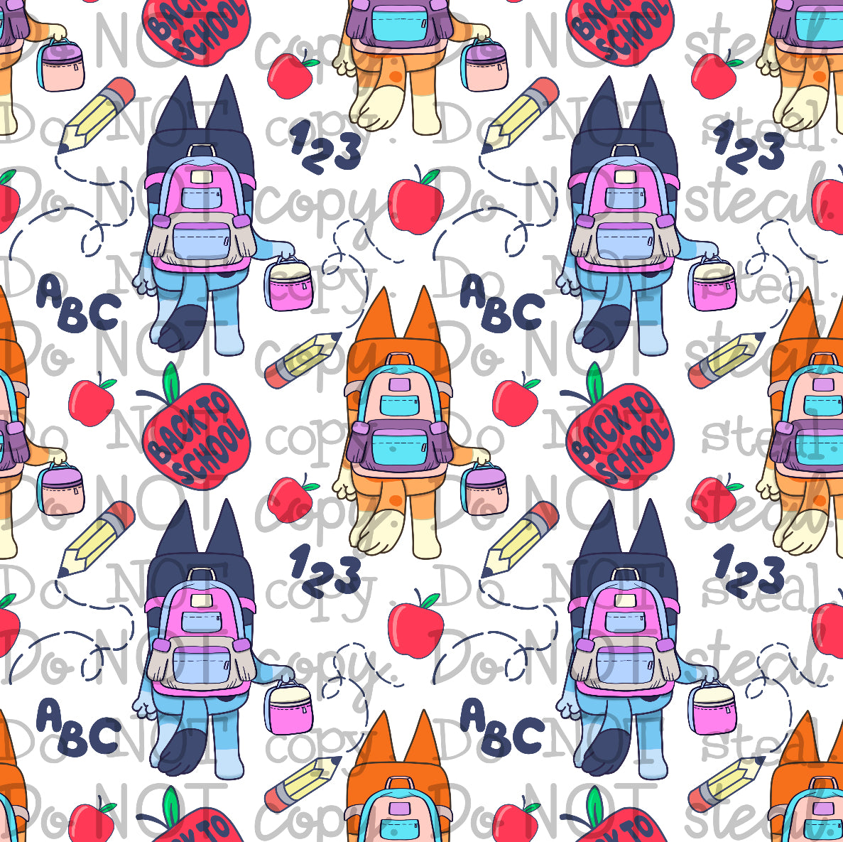 SEAMLESS - Back to School - Pink PNG - Digital Download