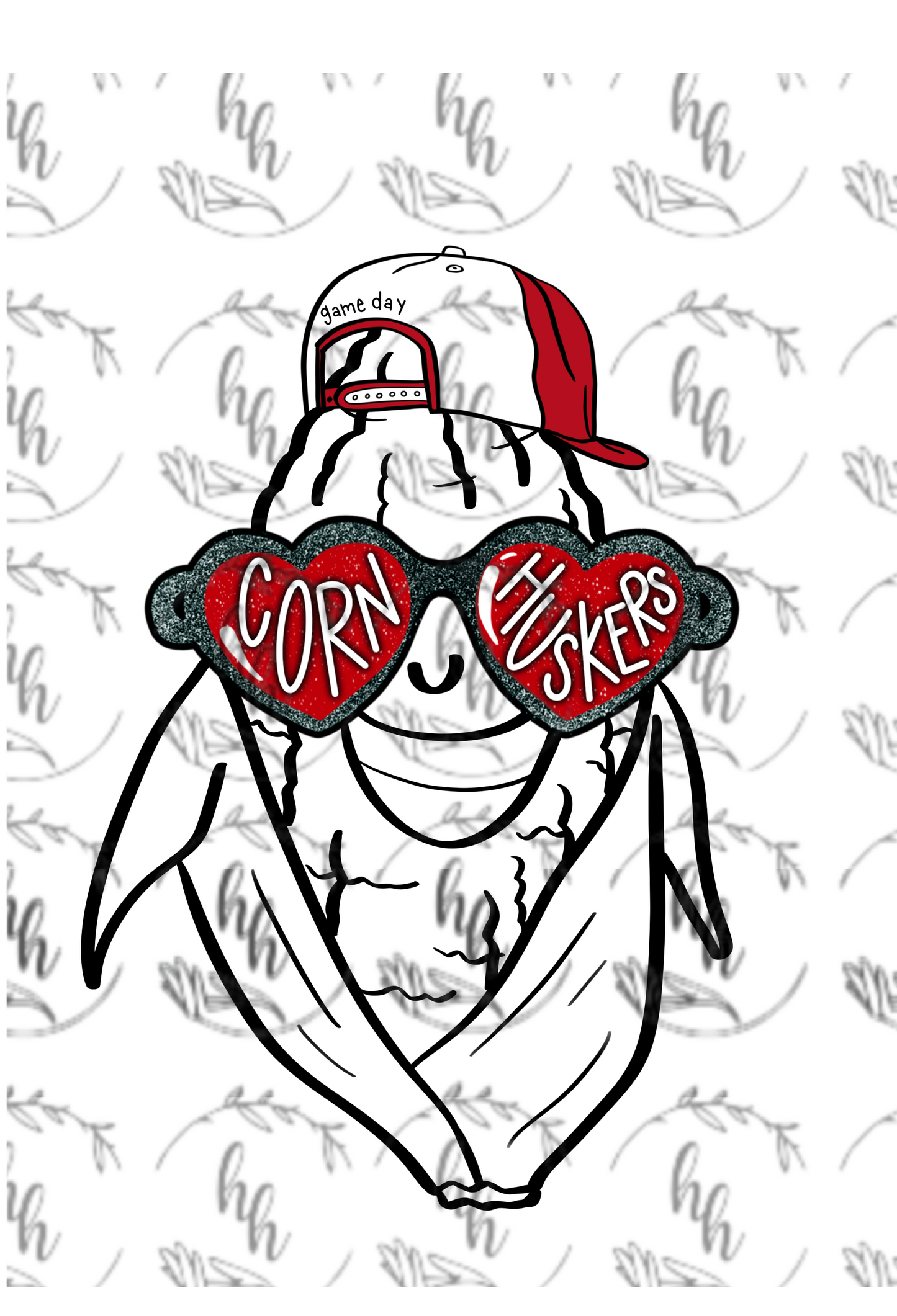 NE Heart Glasses PNG - Digital Download