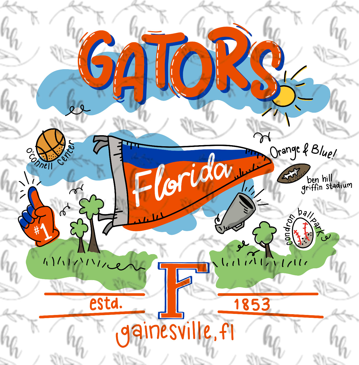 Gator Doodle PNG - Digital Download