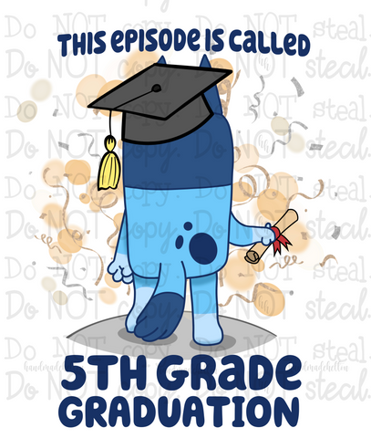 Blue 5th grade Grad PNG - Digital Download