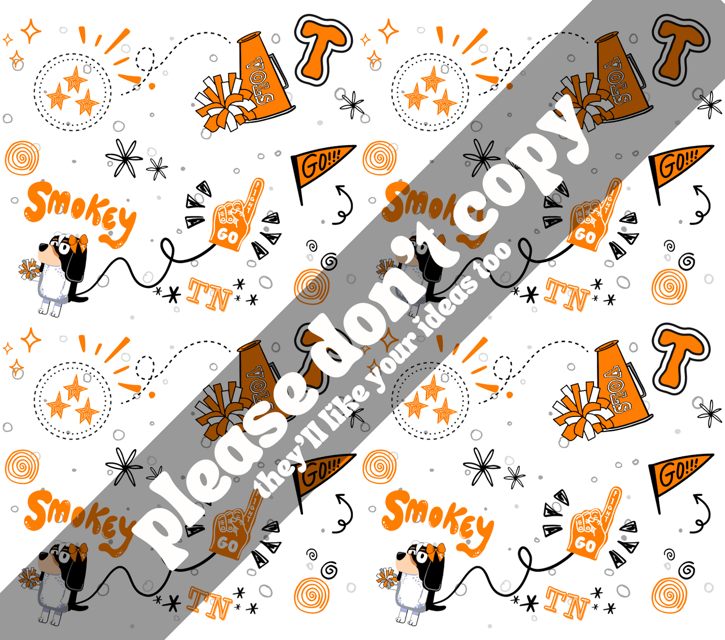 TN Cheer Pattern PNG - Digital Download