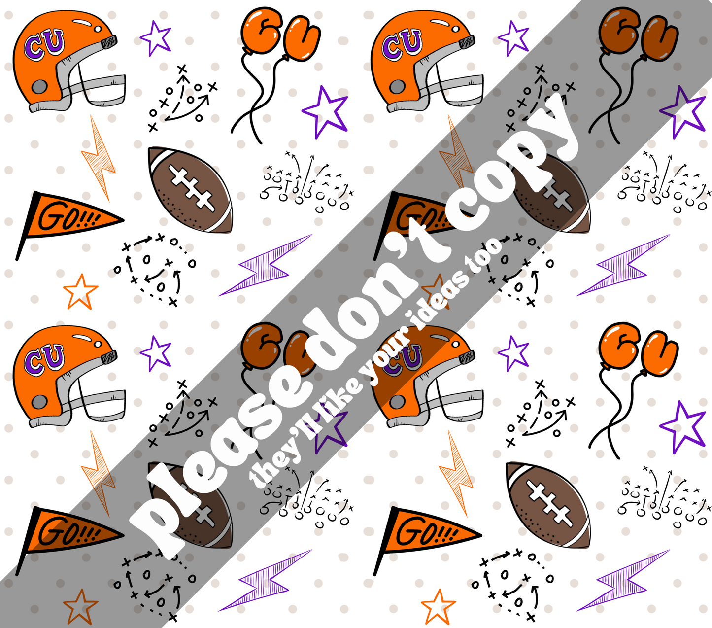 CU doodle pattern PNG - Digital Download