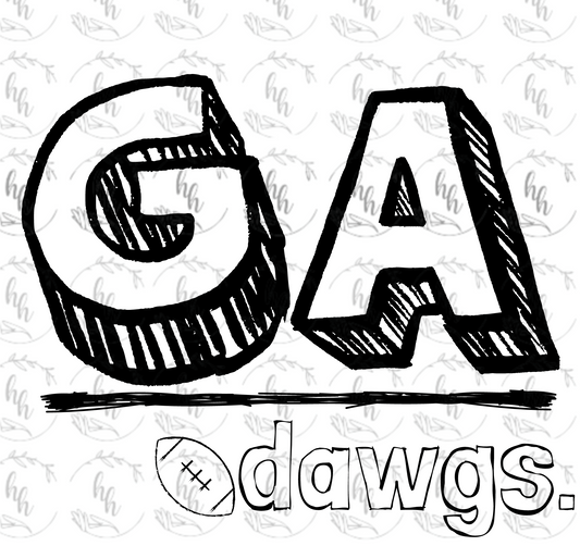 GA Scribble PNG - Digital Download
