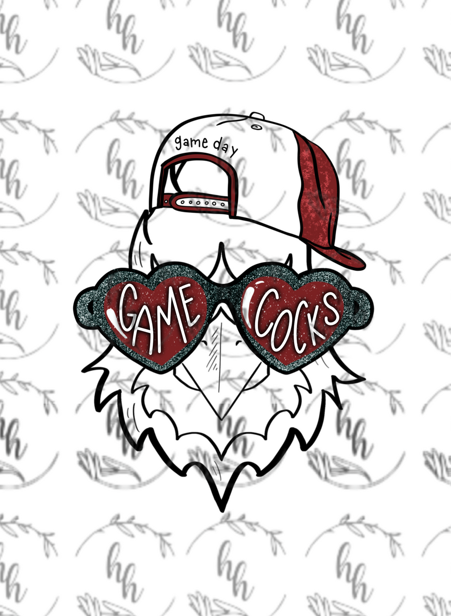 GAMECOCKS Heart Glasses PNG - Digital Download – HandmadeHelton