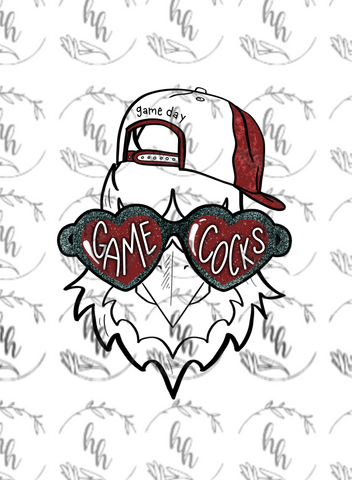 GAMECOCKS Heart Glasses PNG - Digital Download