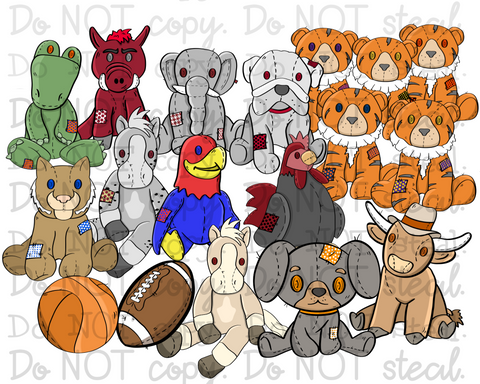 Plushie Mascots Clipart (18 files)