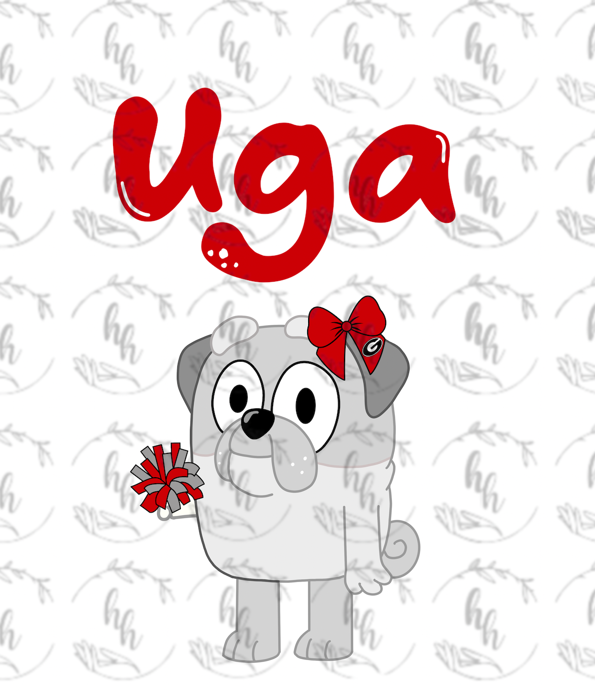 Blue Uga Bow PNG - Digital Download