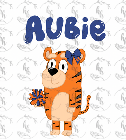 Blue Aubie Bow PNG - Digital Download