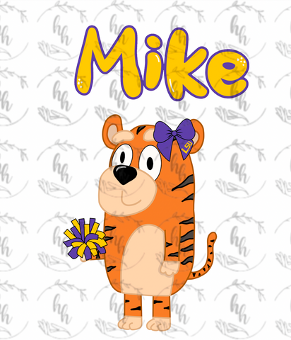 Blue Mike Bow PNG - Digital Download