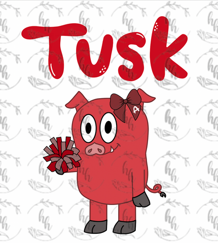 Blue Tusk Bow PNG - Digital Download