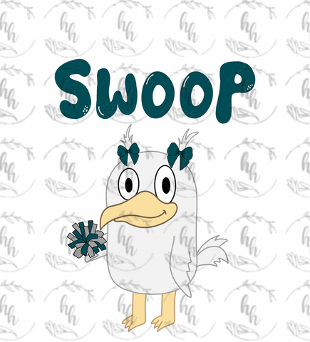 Blue Swoop Bow PNG - Digital Download