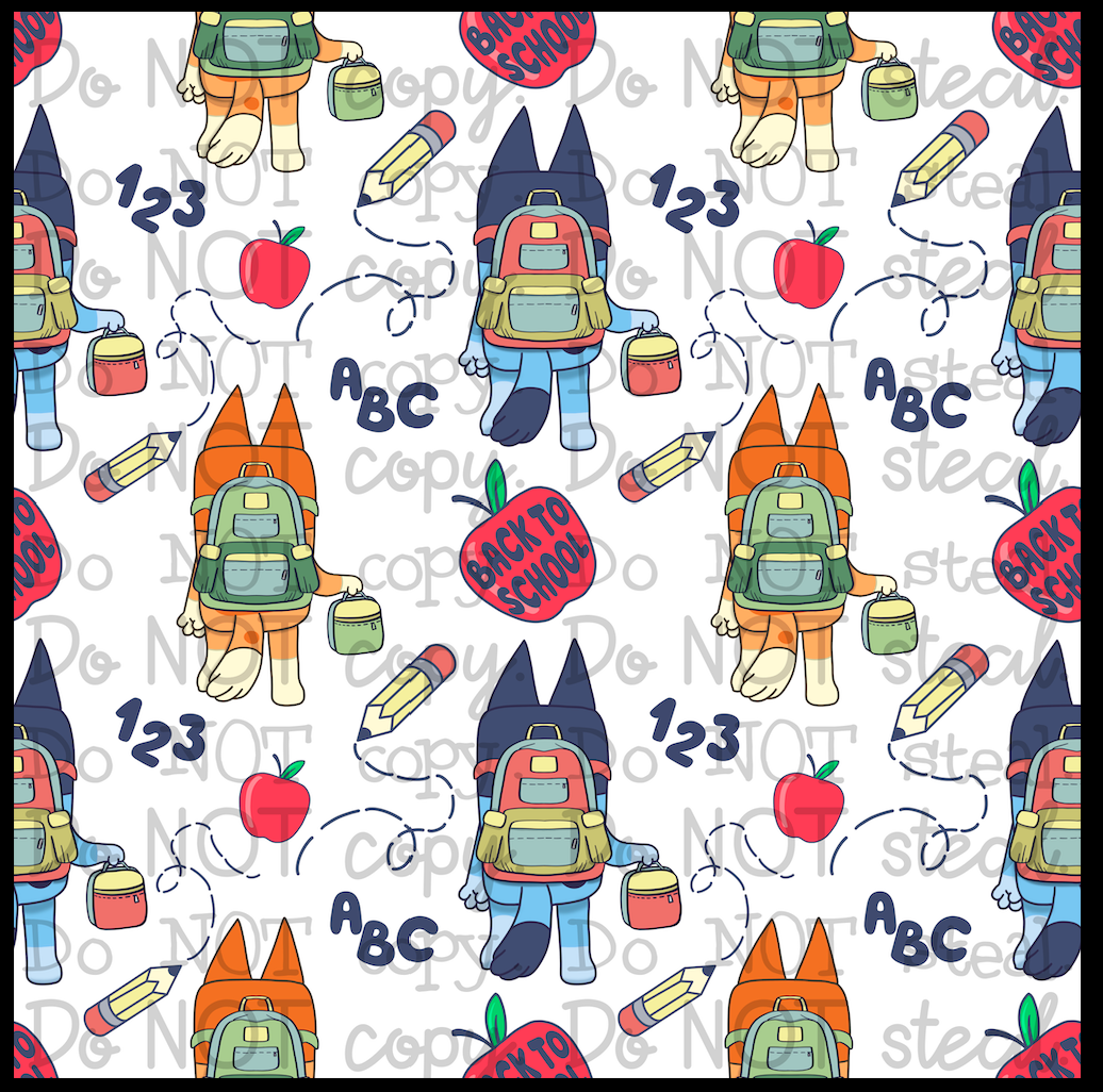 SEAMLESS - Back to School - Blue PNG - Digital Download