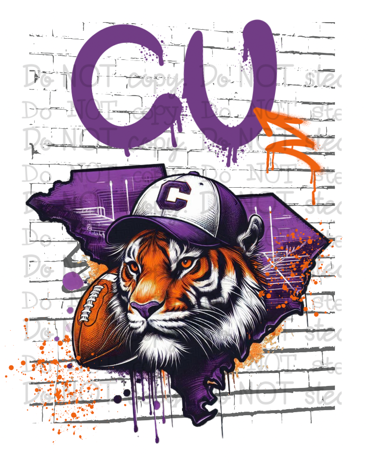 Graffiti Clemson PNG - Digital Download