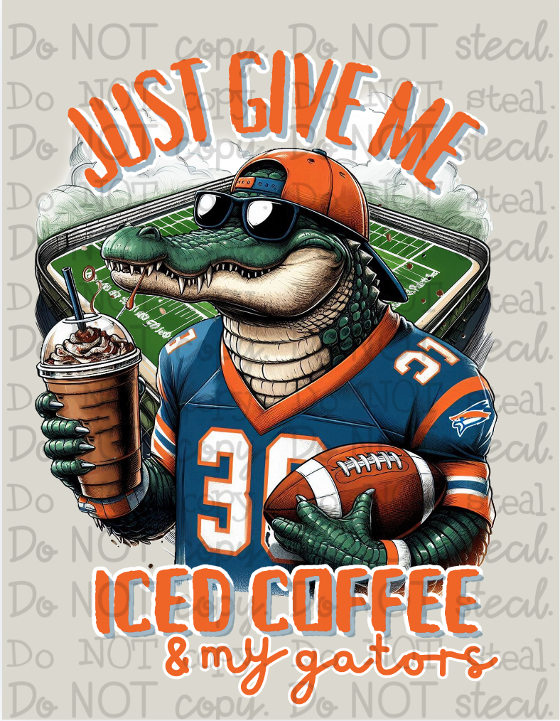 Iced Coffee and Gators PNG - Digital Download