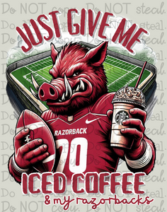 Iced Coffee and Razorbacks PNG - Digital Download