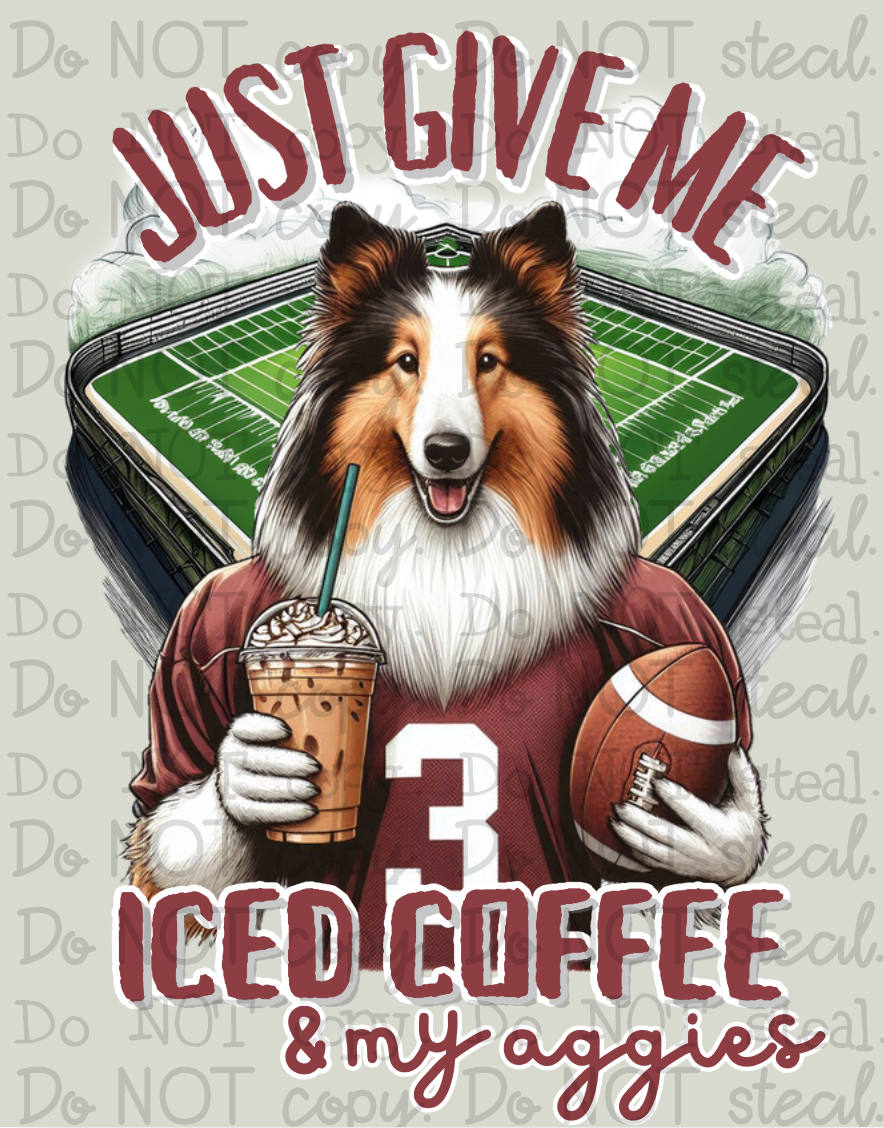 Iced Coffee and Aggies PNG - Digital Download