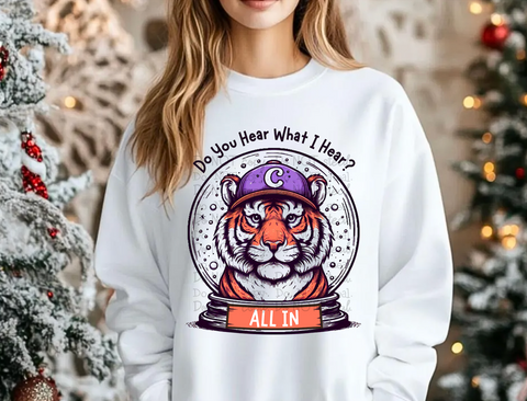 Clemson Snowglobe Christmas PNG