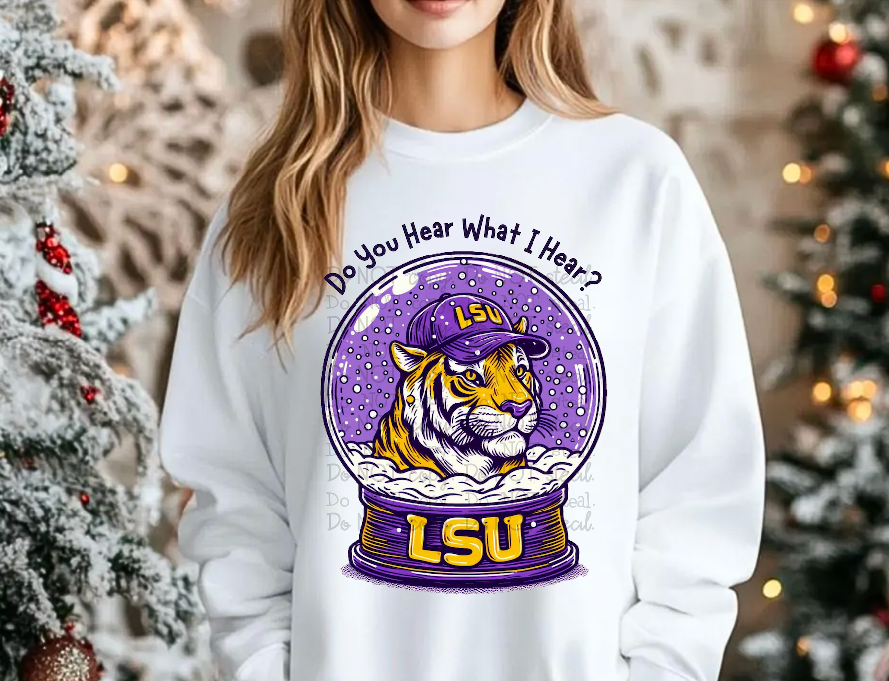 LSU Snowglobe Christmas PNG