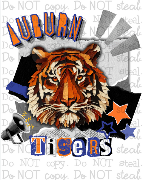 Paper Teams - AU Tigers PNG - Digital Download