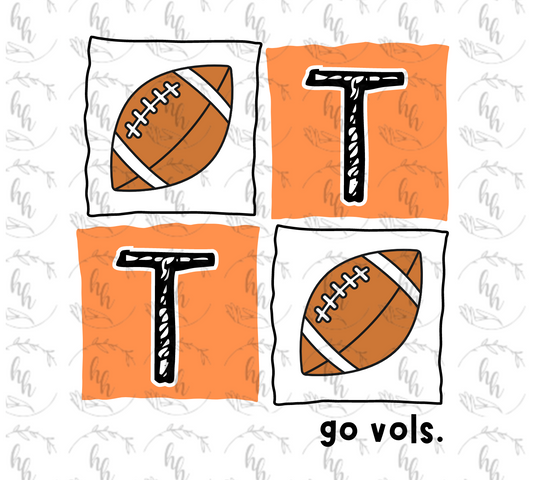 TN Football Squares PNG - Digital Download