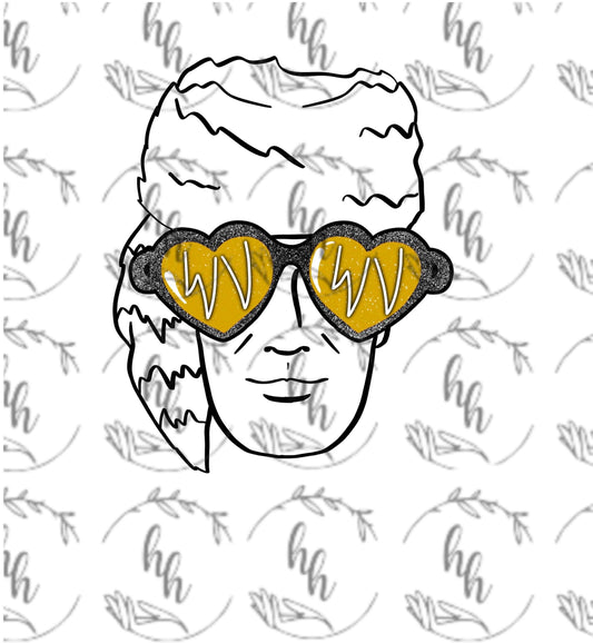 WV Heart Glasses PNG - Digital Download
