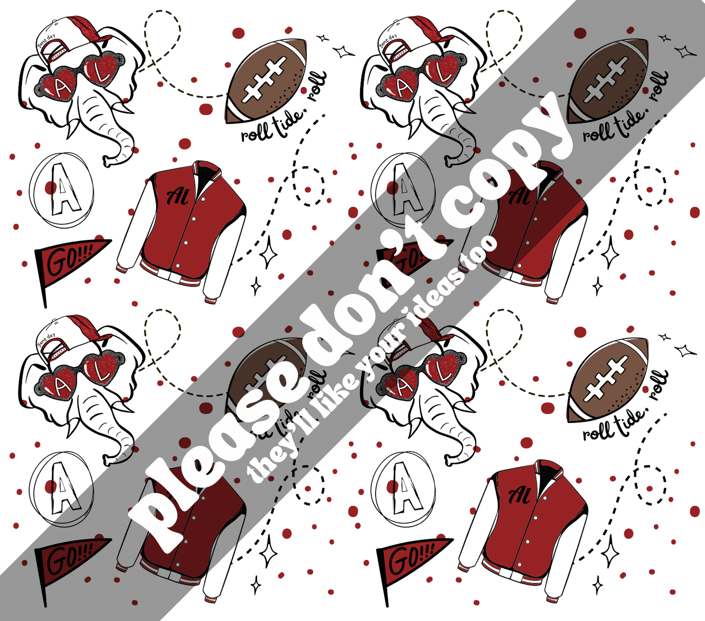 AL varsity pattern PNG - Digital Download