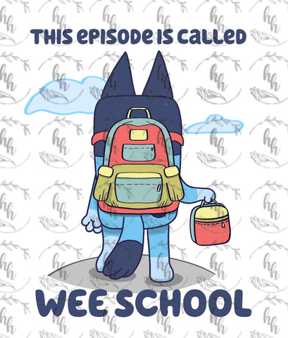 Blue B2S Wee School PNG - Digital Download