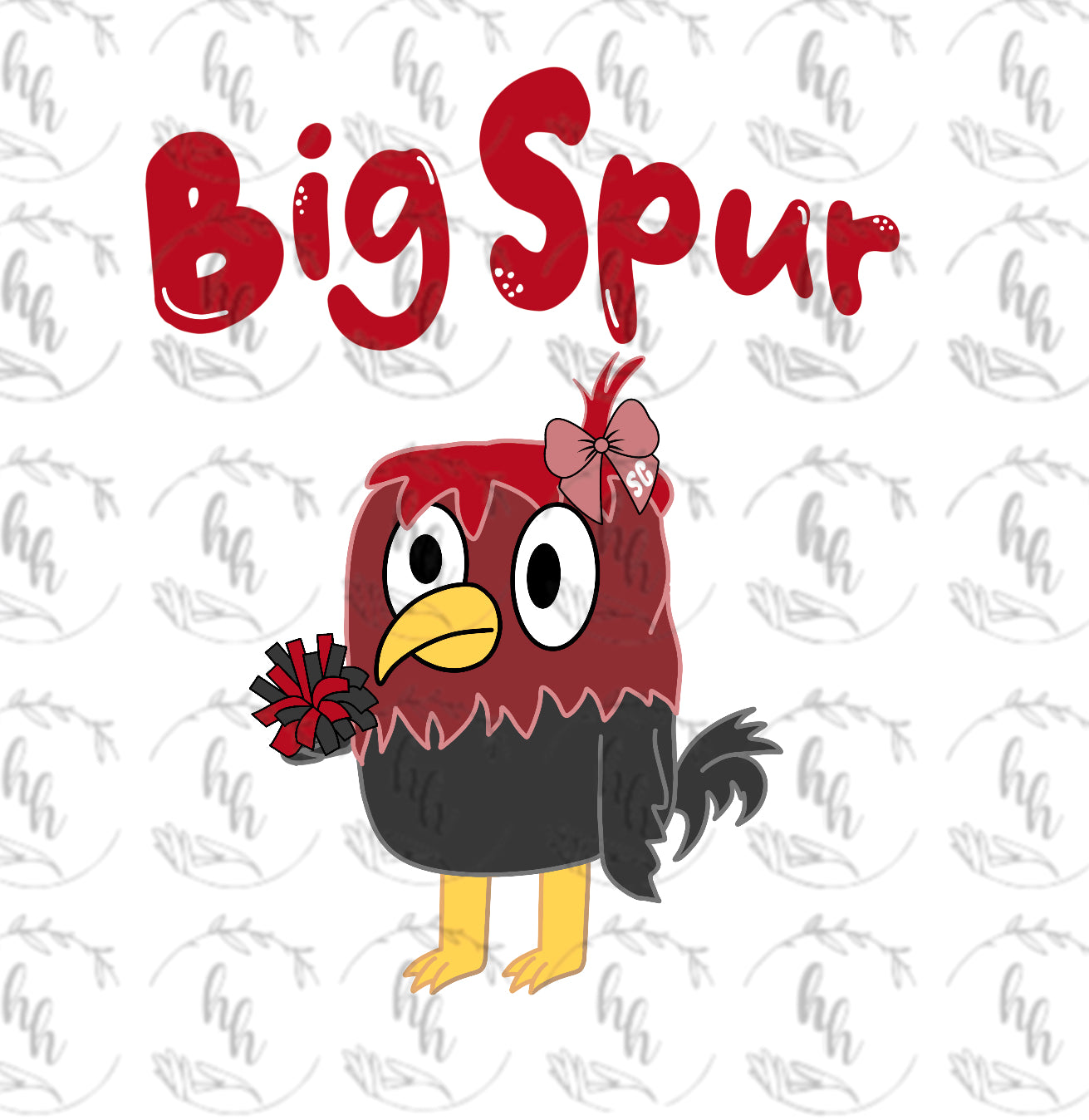 Blue Spur Bow PNG - Digital Download