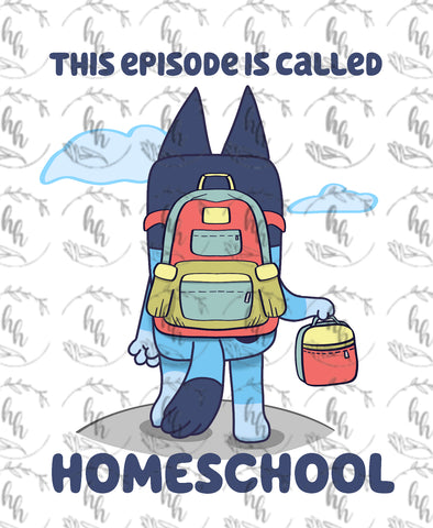 Blue B2S Homeschool PNG - Digital Download