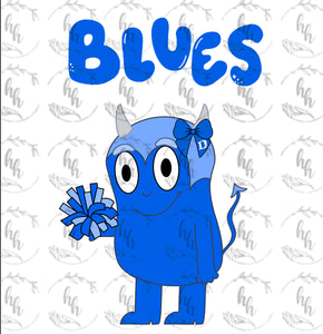 Blue Duke Bow PNG - Digital Download