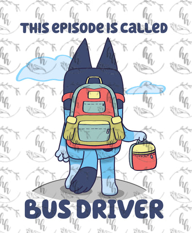 Blue B2S Bus Driver PNG - Digital Download