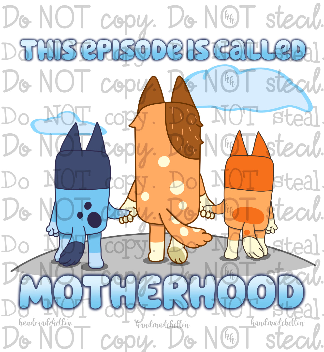 Bluey Motherhood with 2 - PNG - Digital Download