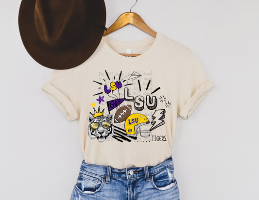 '24 LSU COLLAGE Doodle PNG - Digital Download (Copy)