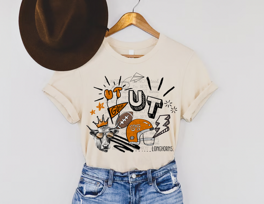 '24 U of TX COLLAGE Doodle PNG - Digital Download
