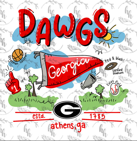 Dawgs Doodle PNG - Digital Download