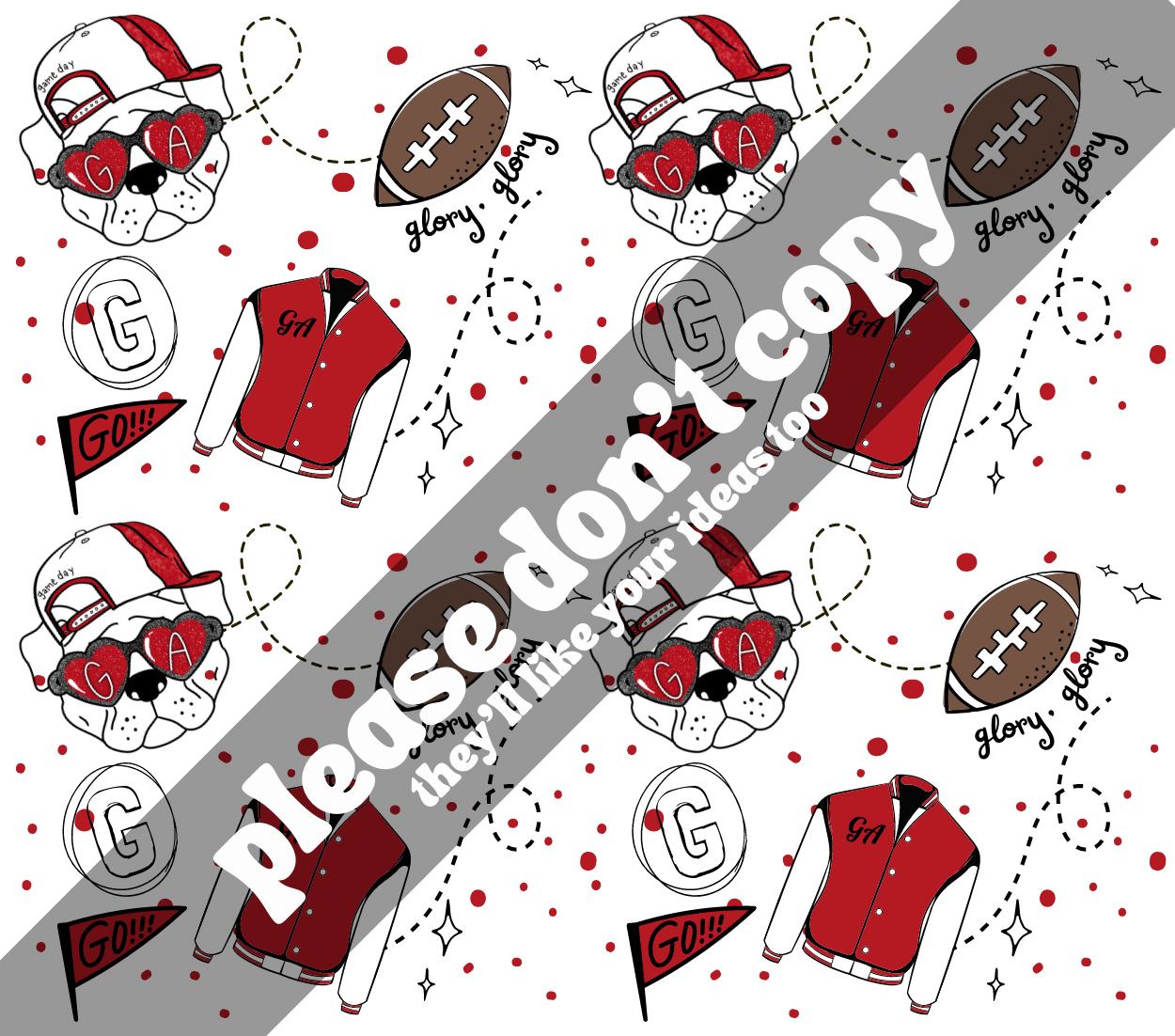 GA varsity pattern PNG - Digital Download