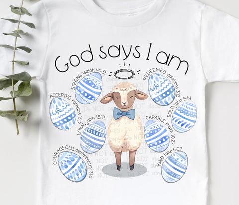 Blue Easter God says PNG - Digital Download