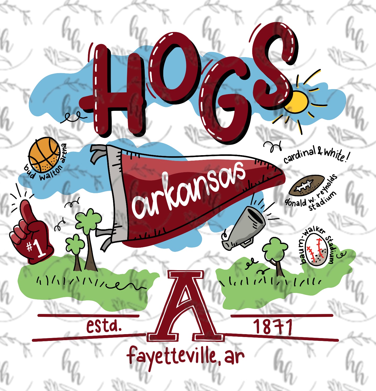 Hogs Doodle PNG - Digital Download