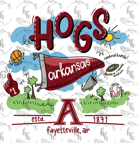 Hogs Doodle PNG - Digital Download