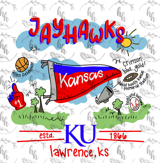 KU Doodle PNG - Digital Download
