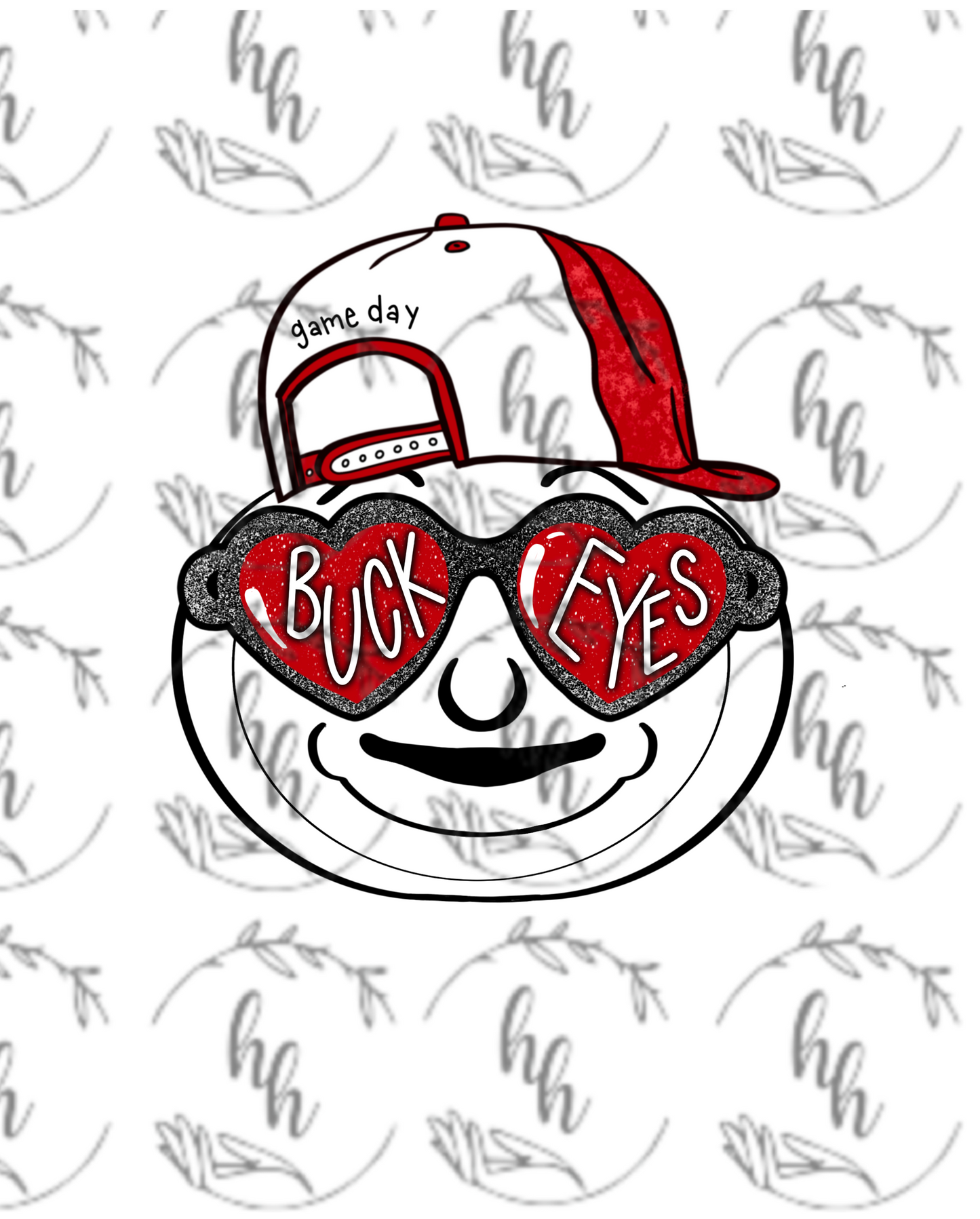Ohio Heart Glasses PNG - Digital Download