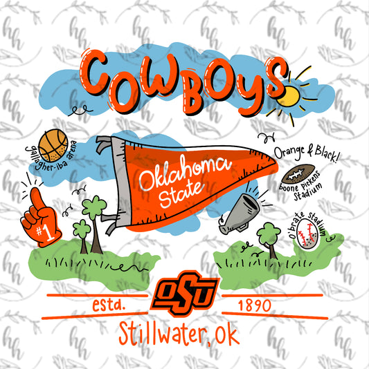 Cowboy Doodle PNG - Digital Download