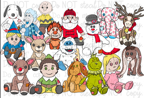 Plushie Christmas Characters Clipart (28 files)
