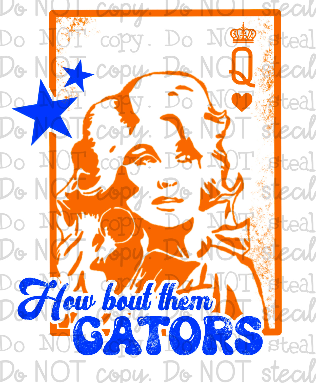 Queen Card Gator PNG - Digital Download