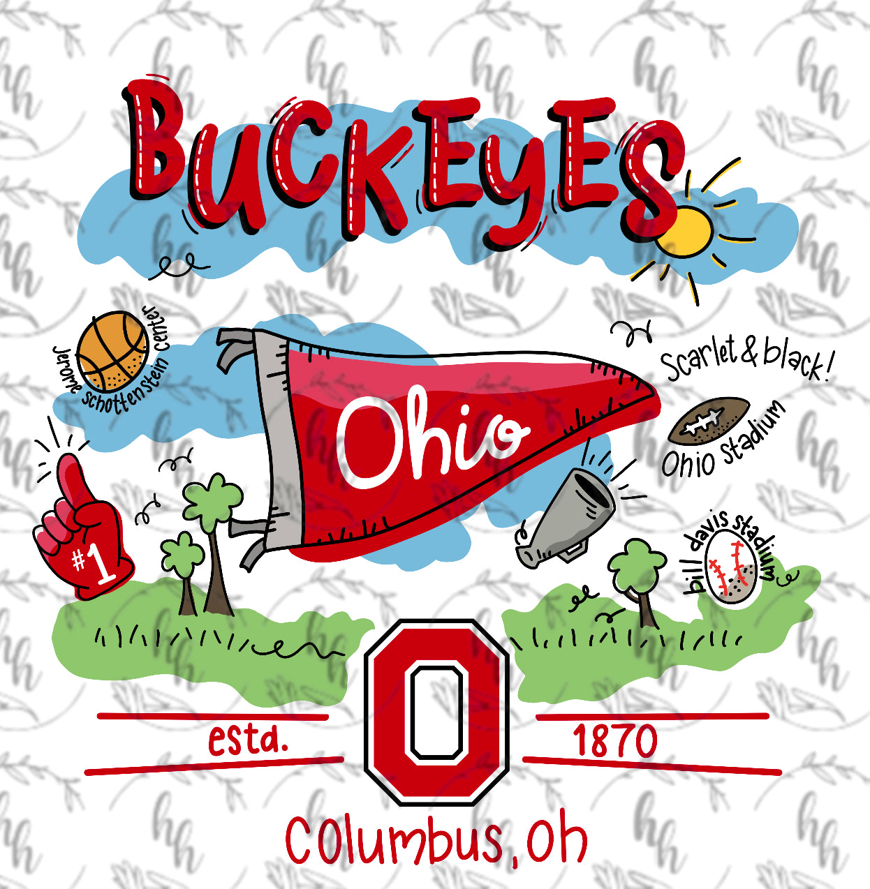 U of OH Doodle PNG - Digital Download