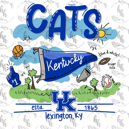 Cats Doodle PNG - Digital Download