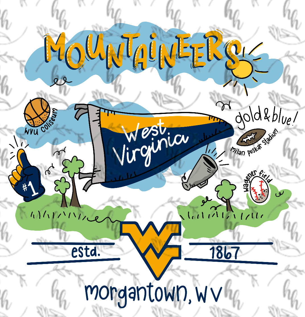 WV Doodle PNG - Digital Download