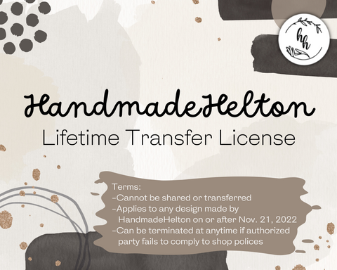 HandmadeHelton - Lifetime Transfer License